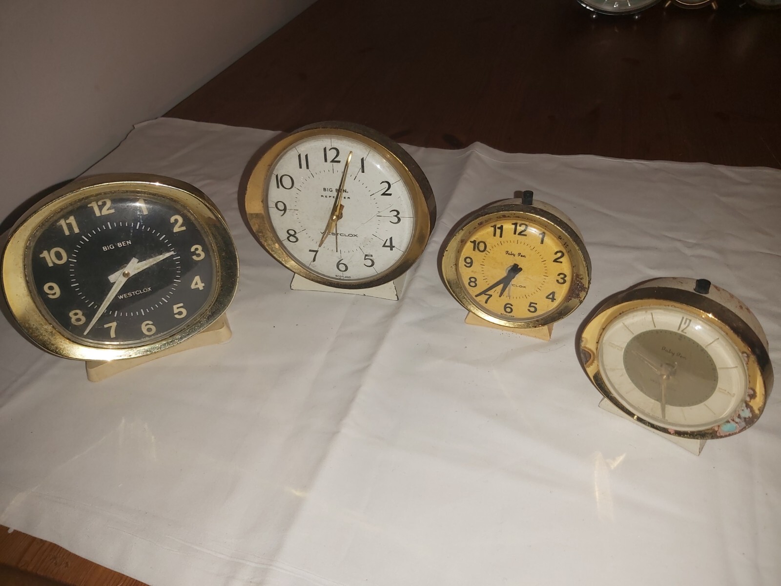 4 x Westclox Alarm Clocks 2 Big Ben & 2 Baby Ben Restoration Project