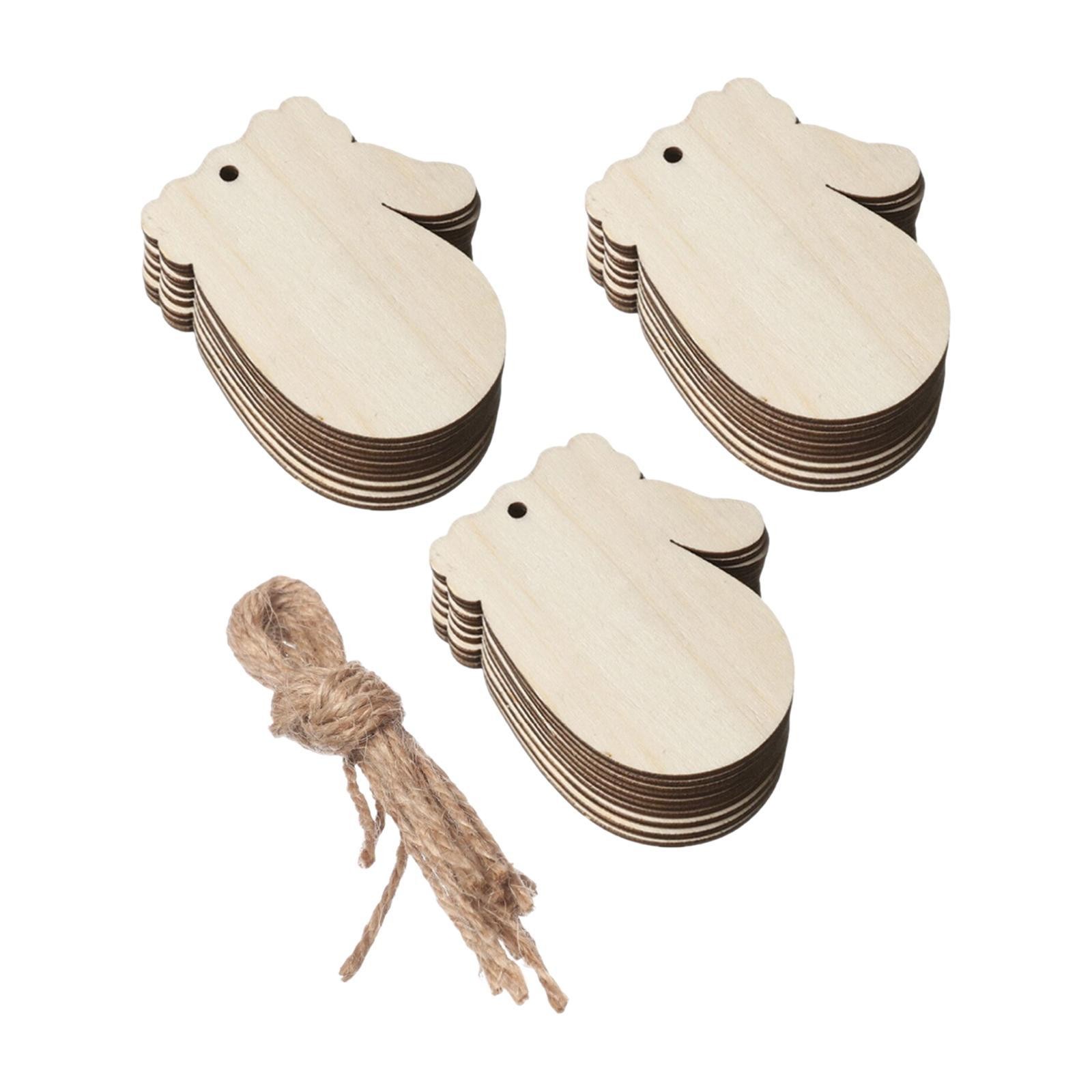 30x Unfinished Glove Wood Cutouts for Present Photo Props DIY Craft Projects