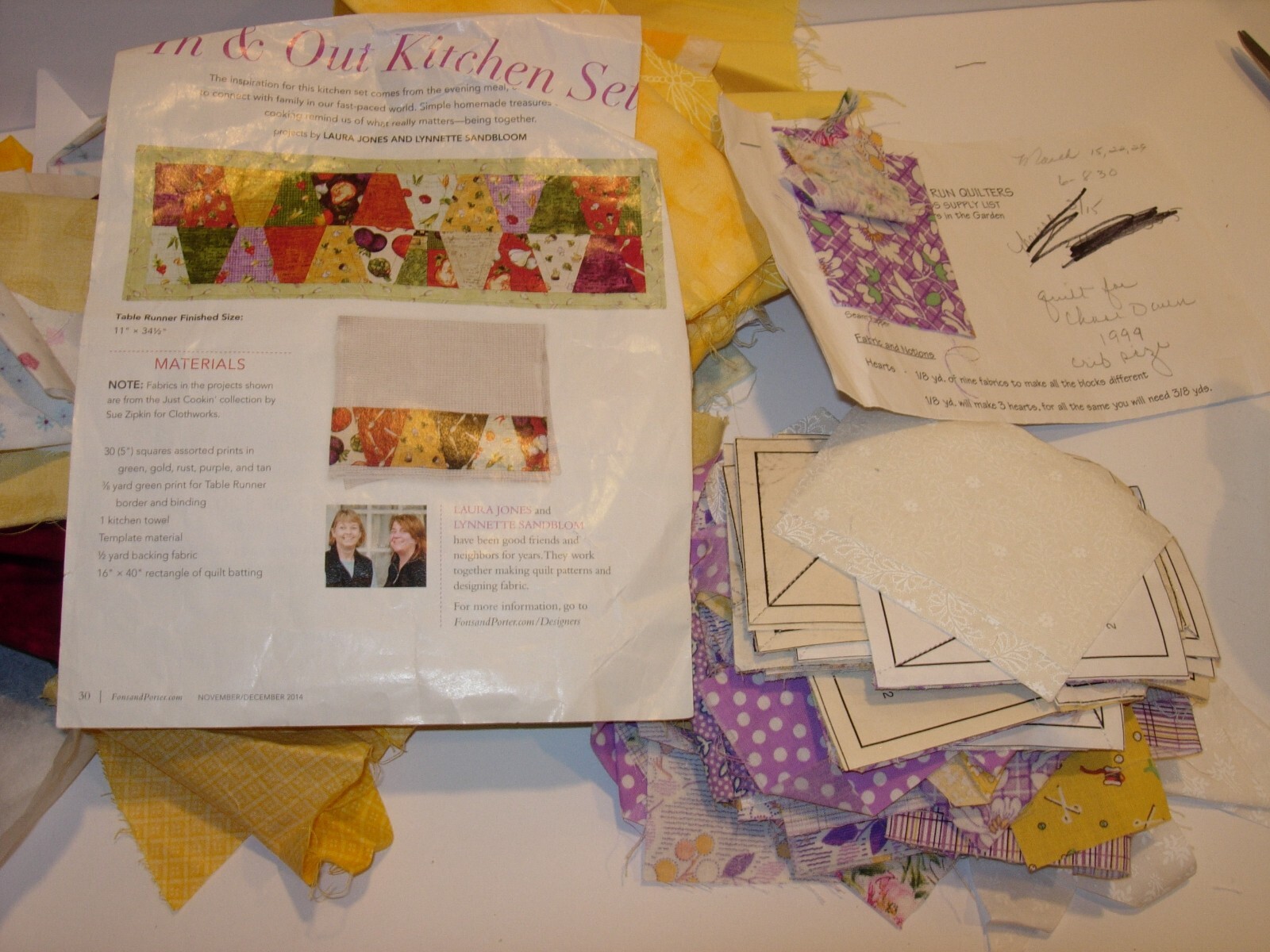 1 lb 1 oz Vintage Fabric crafts quilt sewing projects scraps unfinished yellow