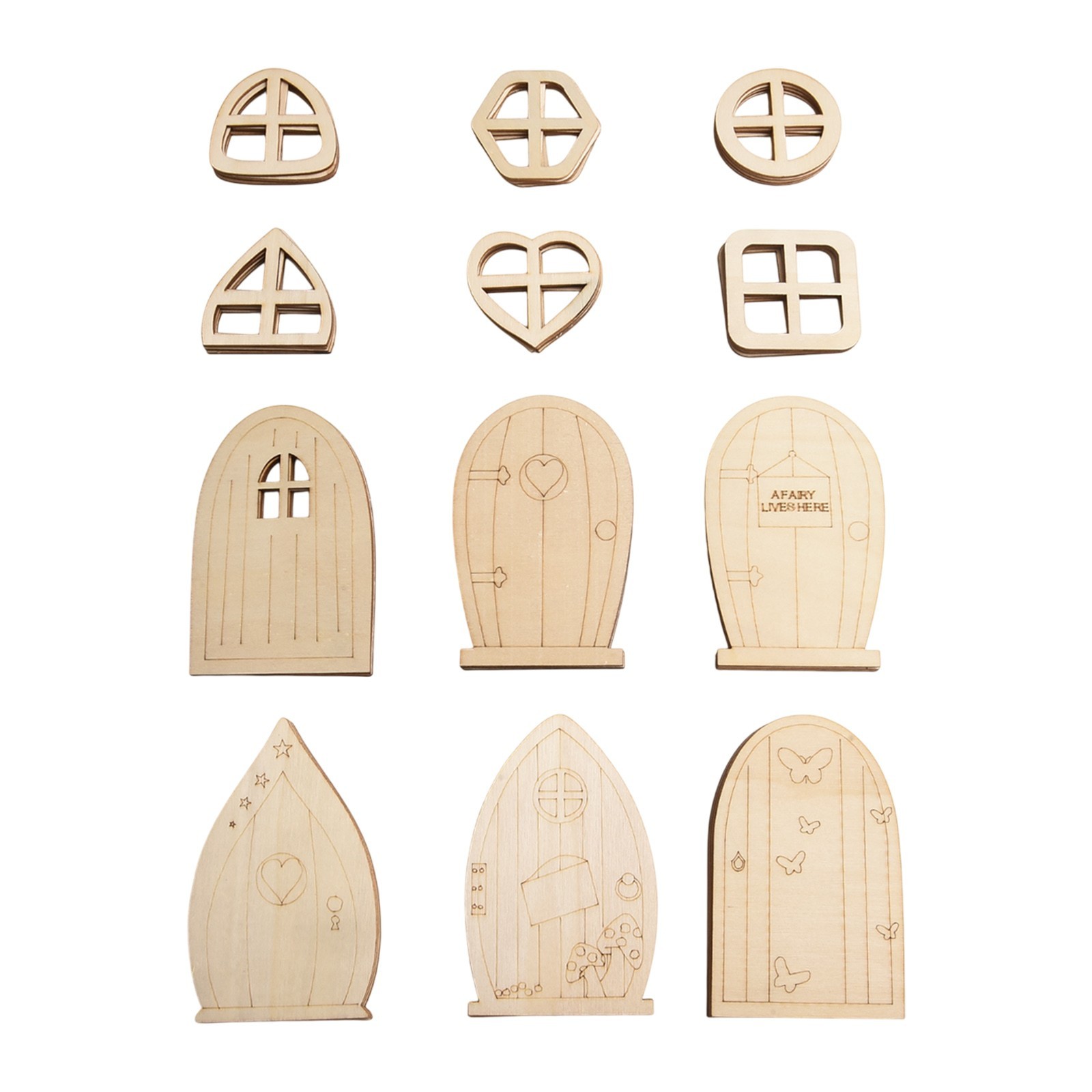 48PCS Unfinished Wooden Fairy Doors Perfect for Arts and Crafts Projects