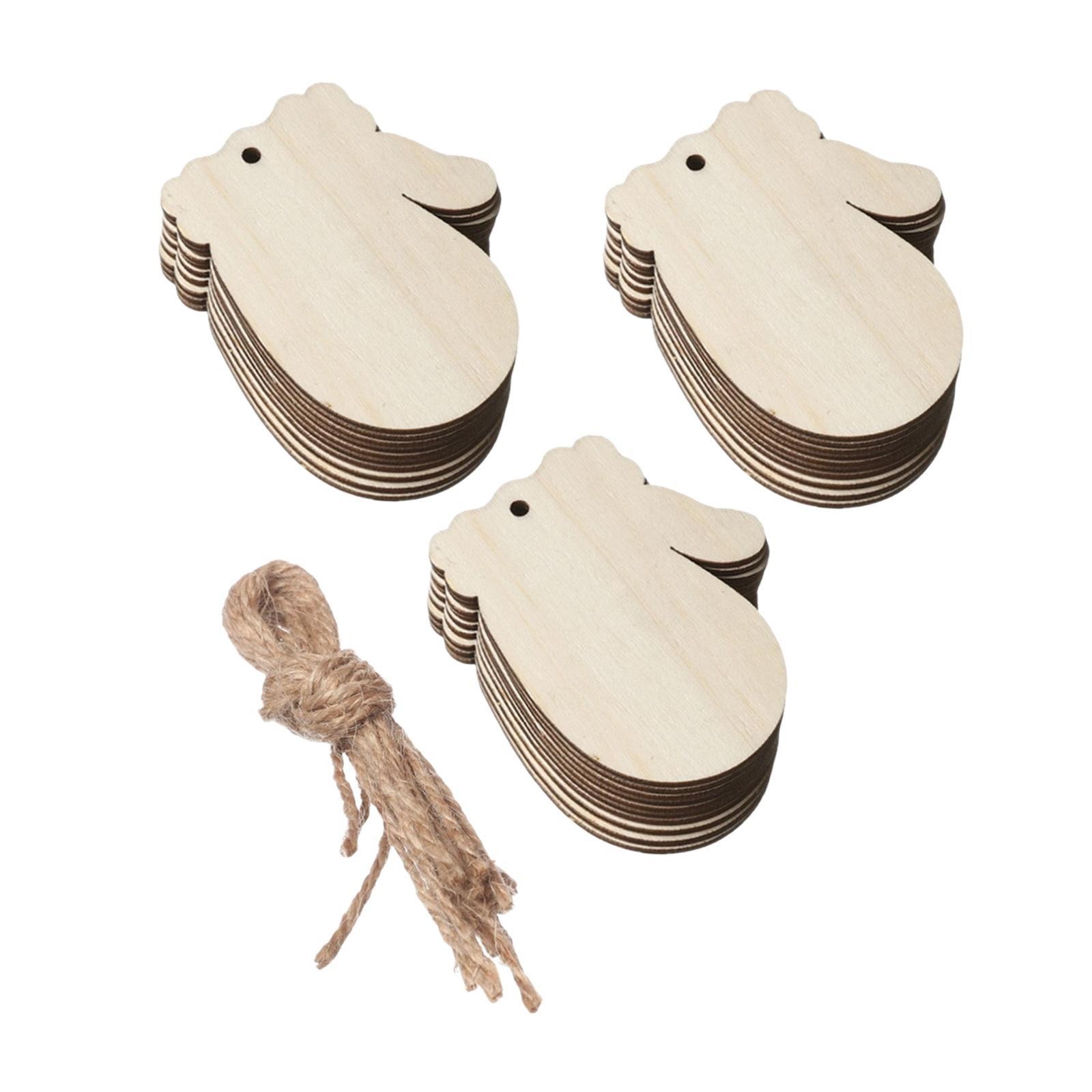 30x Unfinished Glove Wood Cutouts for Present Photo Props DIY Craft Projects