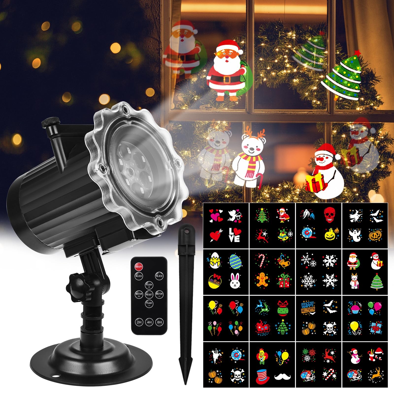 Christmas Projector Lights - 2025 Upgraded 16 HD Slides LED Christmas Project...