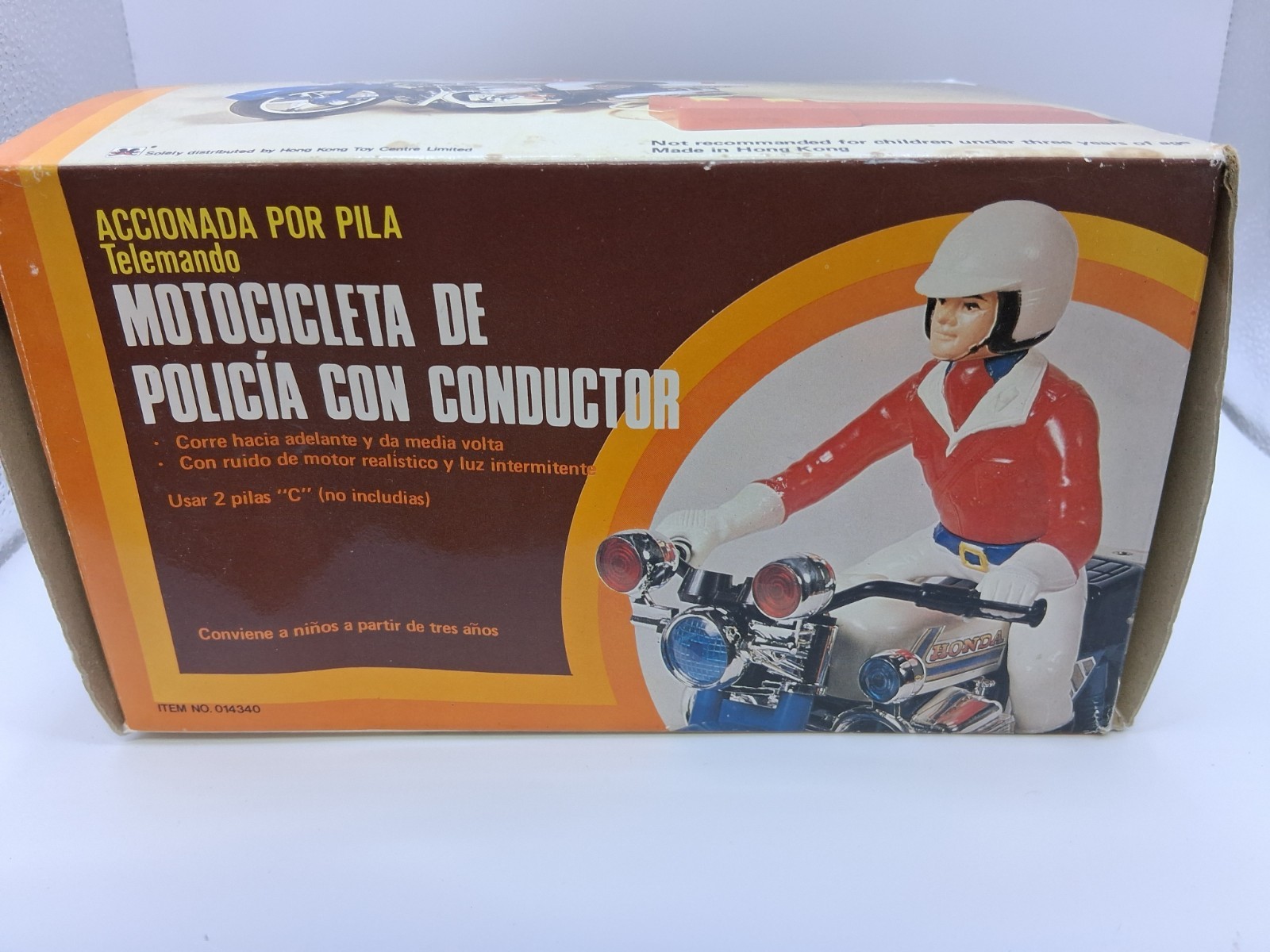 Vintage Playwell Battery Operated Police Motor Cycle With Driver spares/repairs