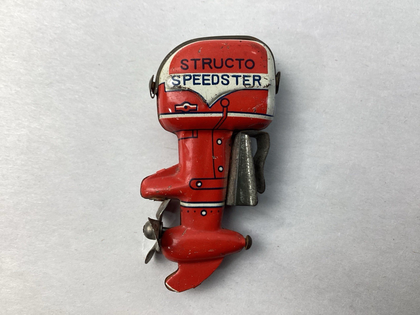 Vintage Toy Tin Litho Structo Speedster Outboard Motor