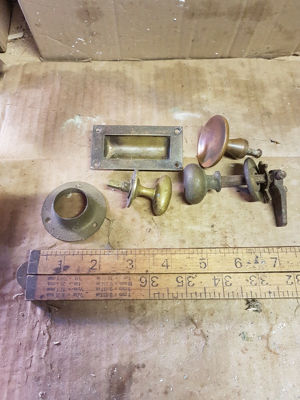 Vintage Brass Furniture Fittings x5 Job Lot Ornate Hardware, Restoration, DIY.
