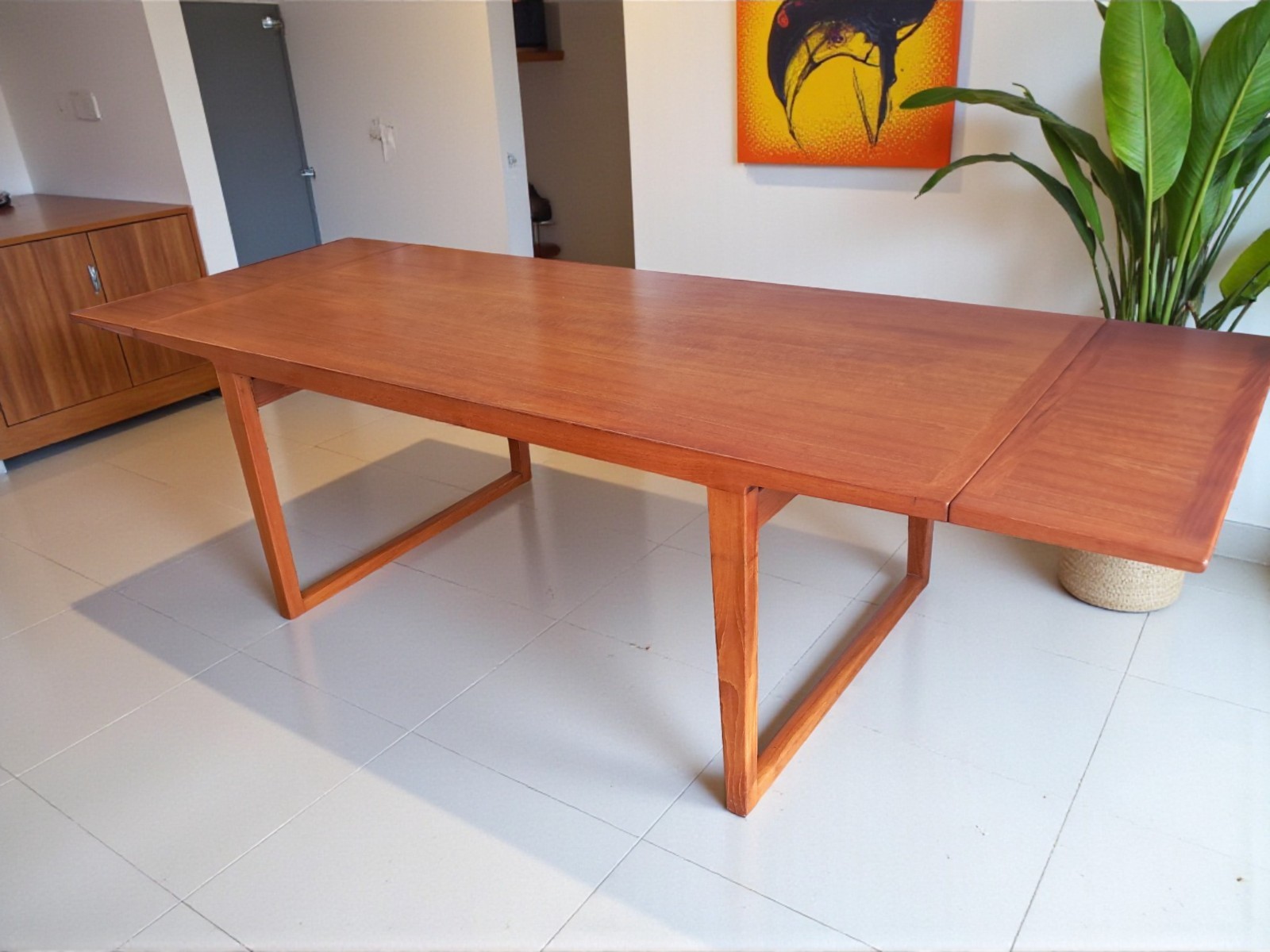 Vintage Mid Century Teak Dining Table by Heal's Large Seats 10-12 Restored 255cm