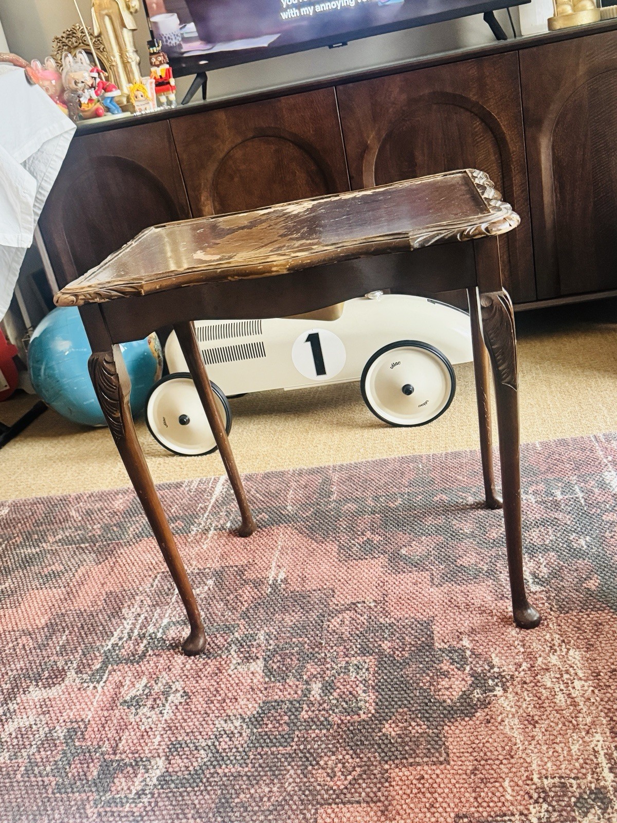 Antique Dark Wood Side Table – Victorian Style – Restoration / Upcycle Project