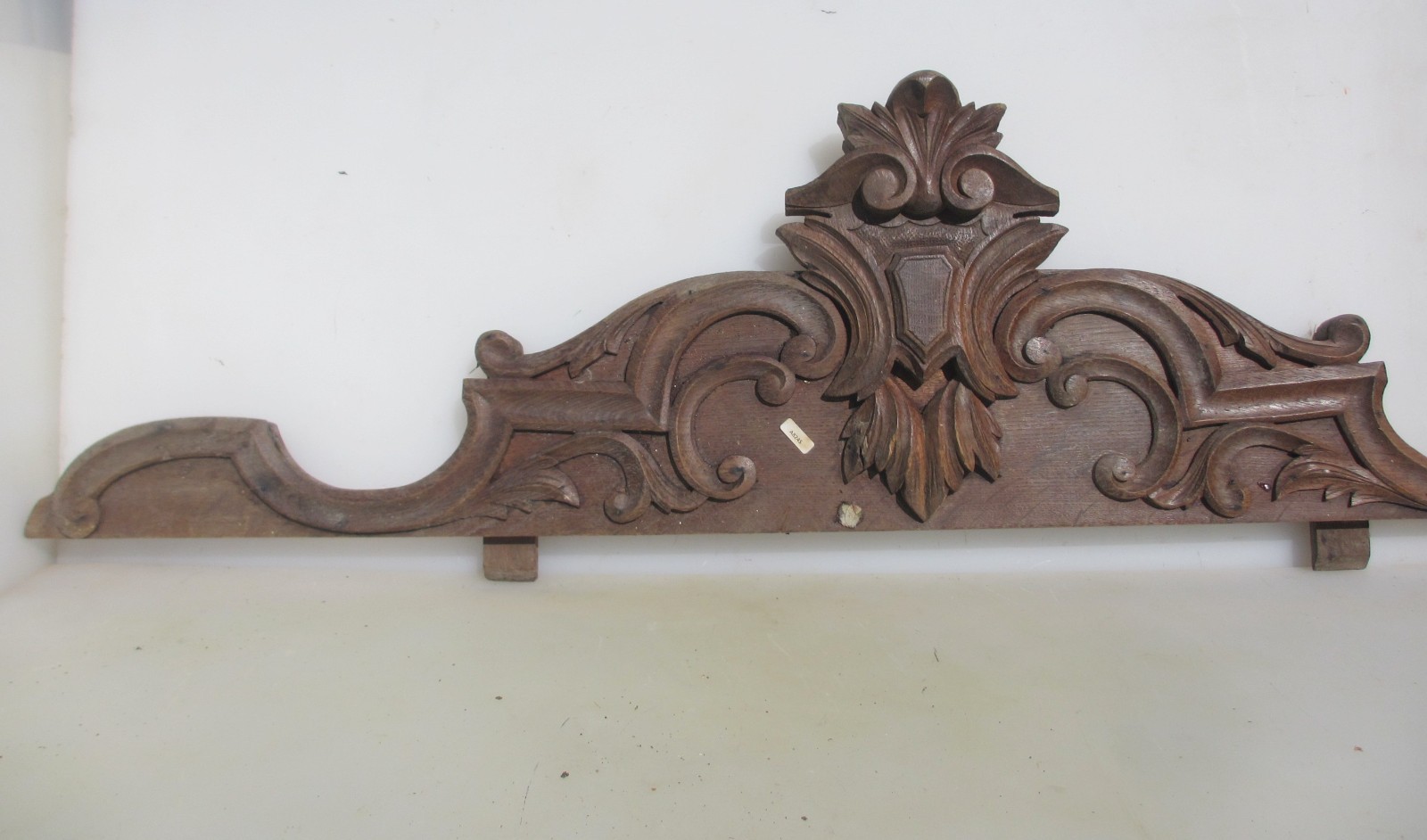 Antique Carved Wooden Top Old Pediment Finial Furniture Wood Victorian 49"W