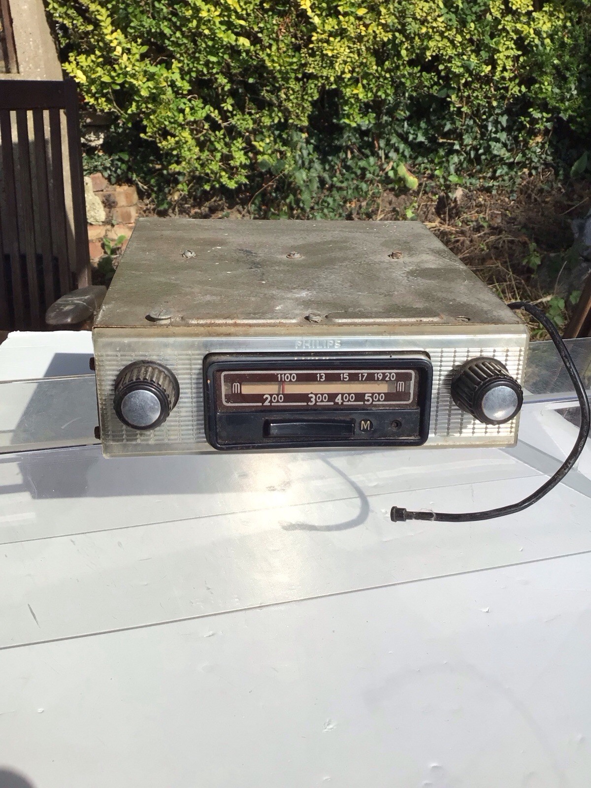vintage Phillips car radio untested  for Restoration