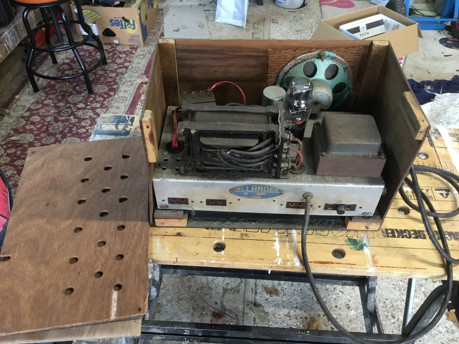 VINTAGE WIRELESS SET/AMPLIFIER - HOME-MADE PROJECT BASED ON ALLANDER VALVE RADIO