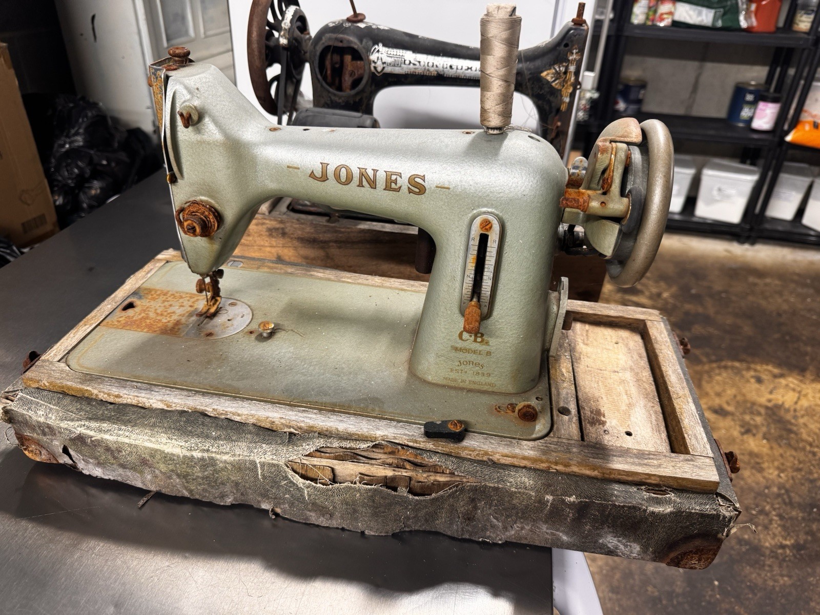 Vintage Antique Sewing Machine Jones CB Model B Needs Restoration