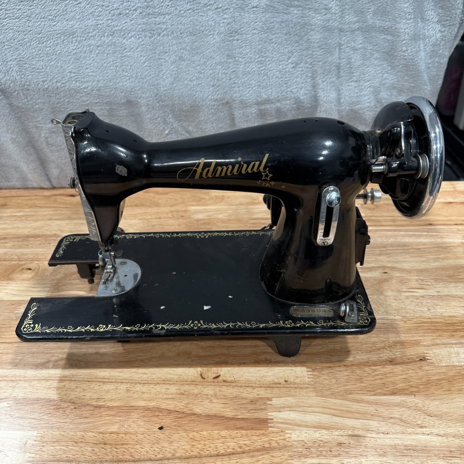 Vintage Admiral Star Sewing Machine Antique For Parts or Restoration Only
