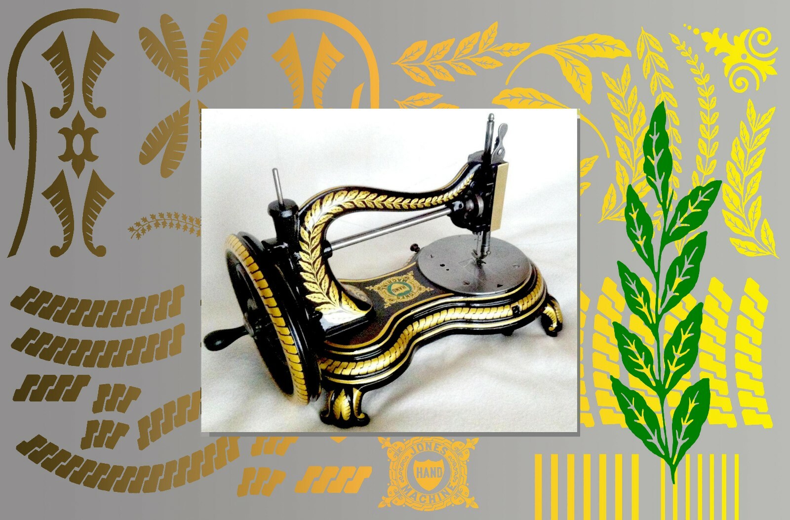 Restoration decals for antique Jones Serpentine Swan Neck Sewing Machine