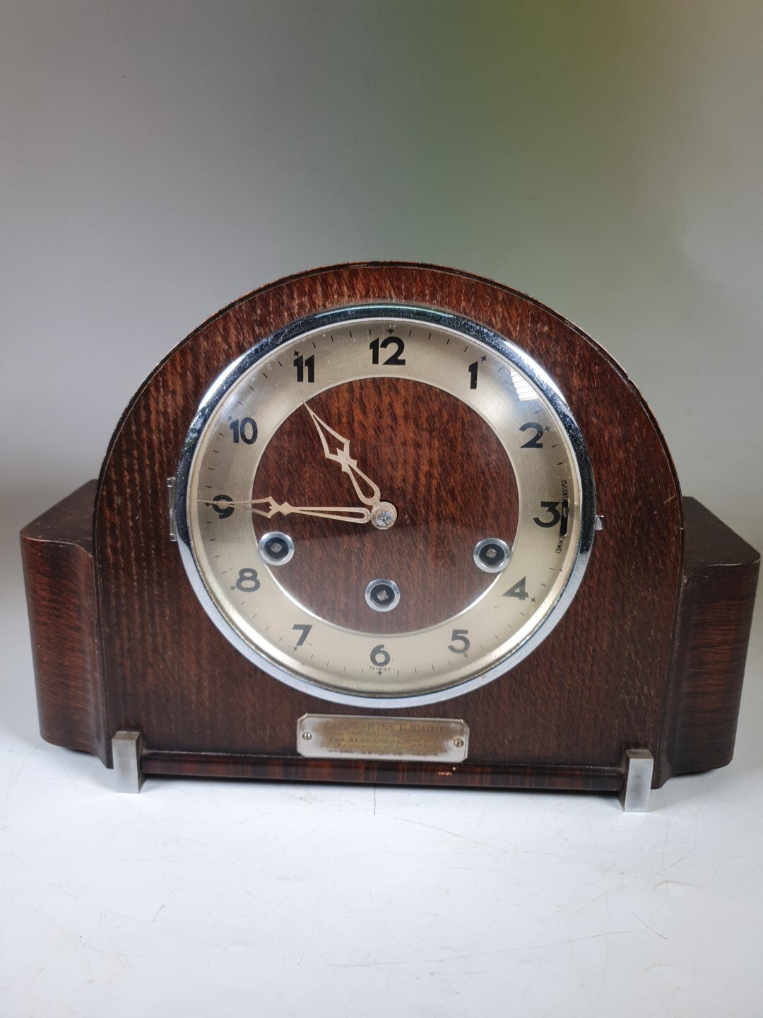 Vintage Mantel Clock For Restoration Repair Parts Display 1938
