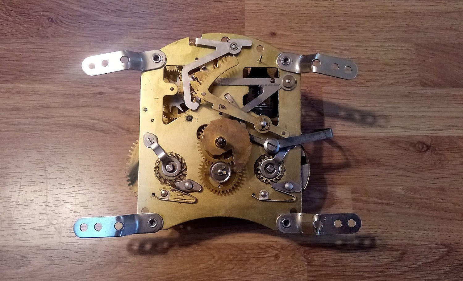 Smiths Vintage English Mantle Clock Movement & Chime - Spares / Repair Brass