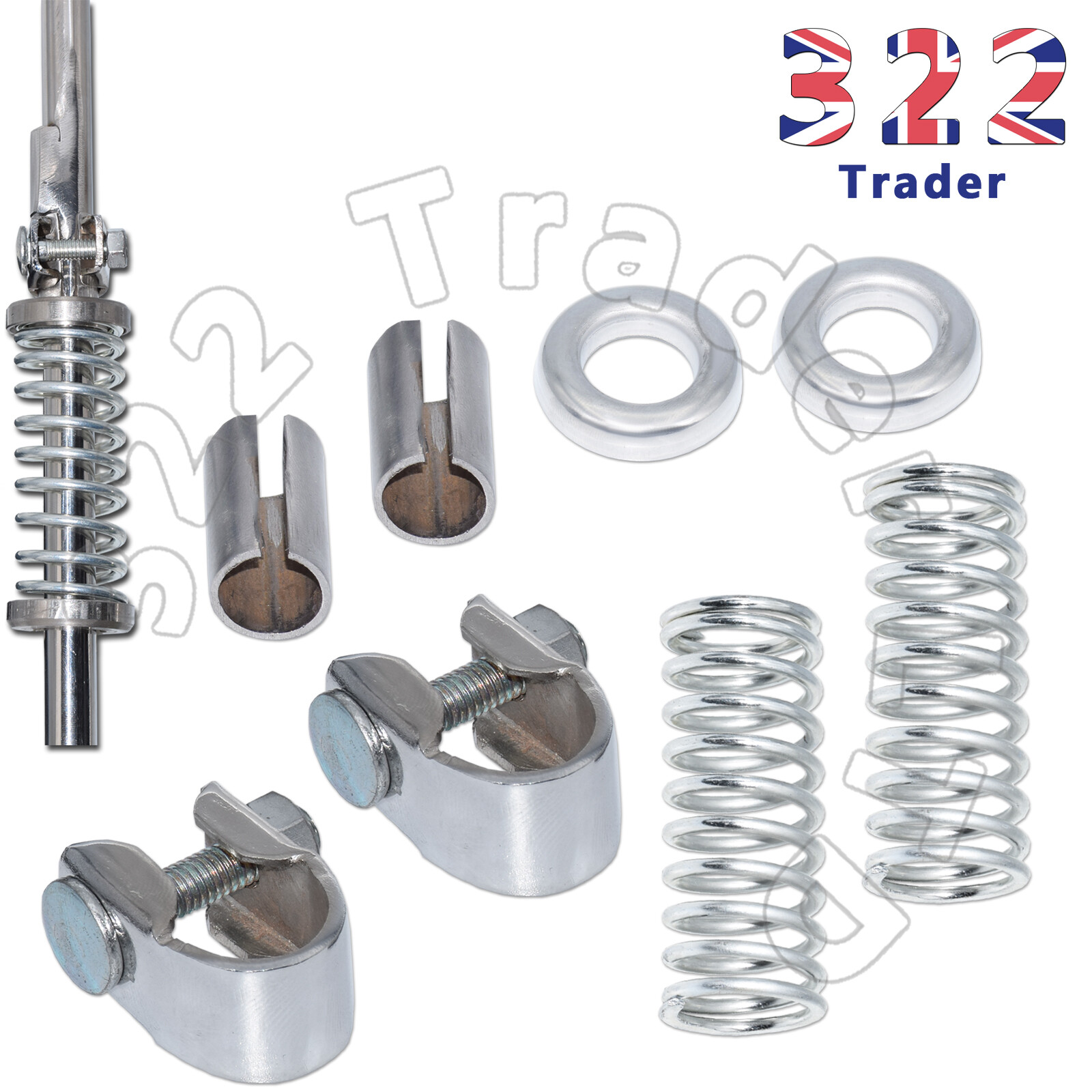 RALEIGH CHOPPER MK2 - SISSY BAR CLAMPS INSERTS CUPS SPRINGS RESTORATION PARTS