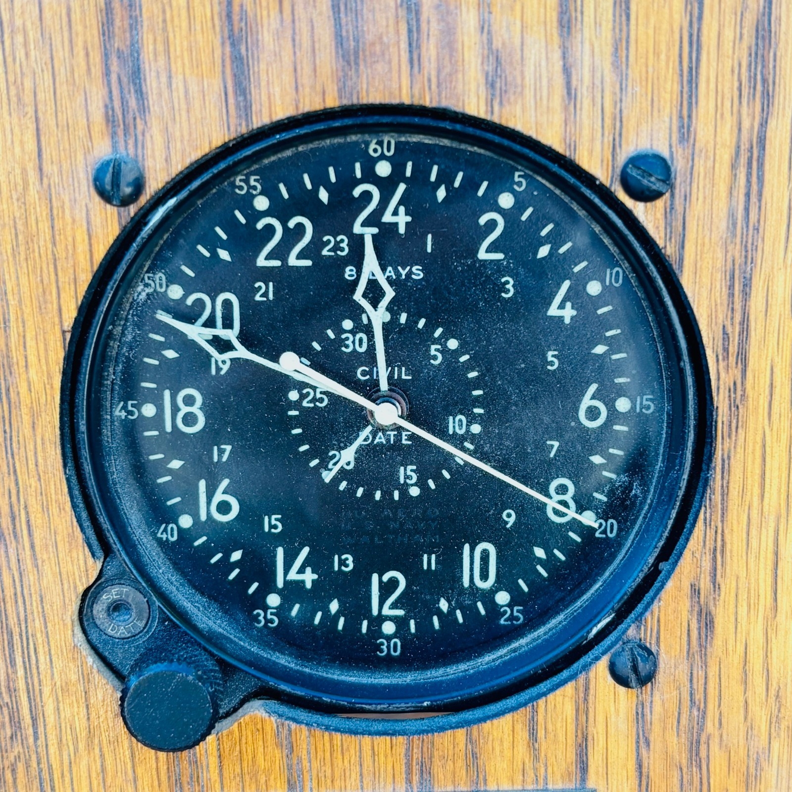 US Military F6F Hellcat Aircraft Waltham CDIA Clock, AS IS Restoration Project