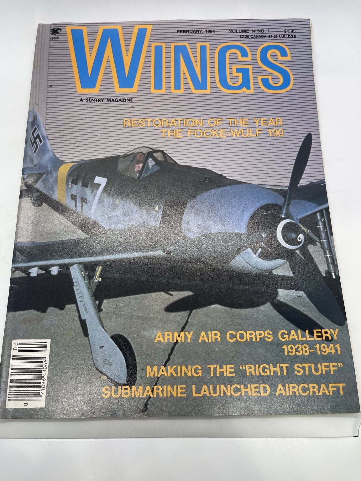 Wings Magazine February 1984 Vol 14 No 1 Focke-Wulf 190 Restoration Sentry