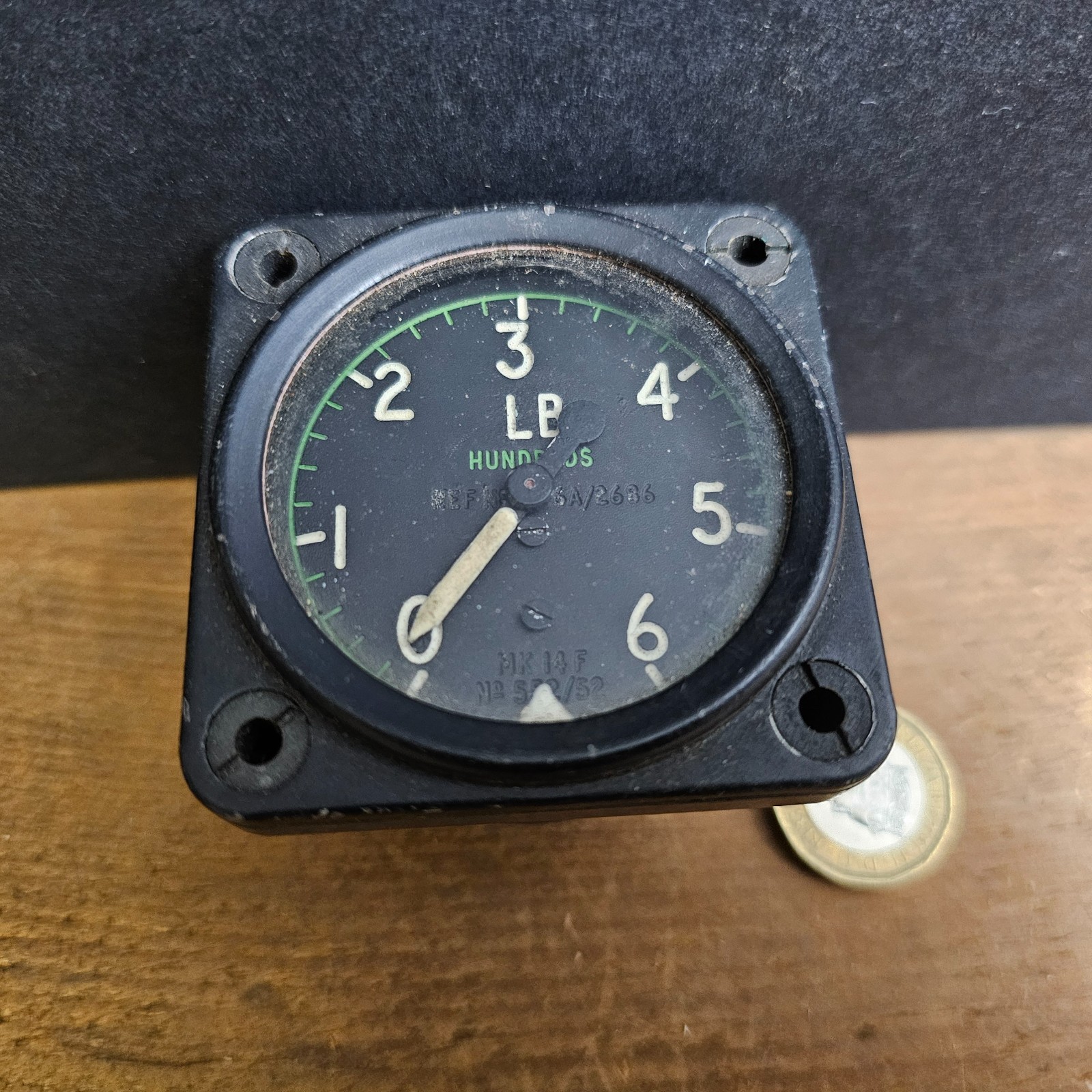 Pressure Gauge LB Indicator Instrument RAF Vintage Aircraft Air force