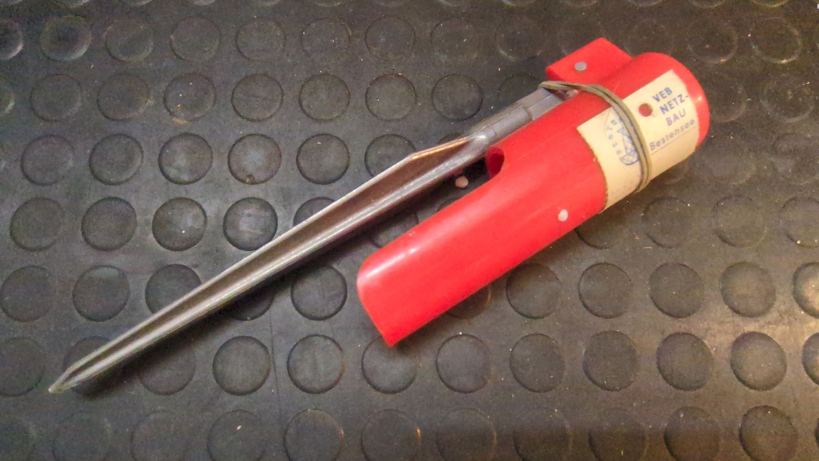 Barn find old original fishing rod holder Germina GDR VEB NET CONSTRUCTION Bestensee