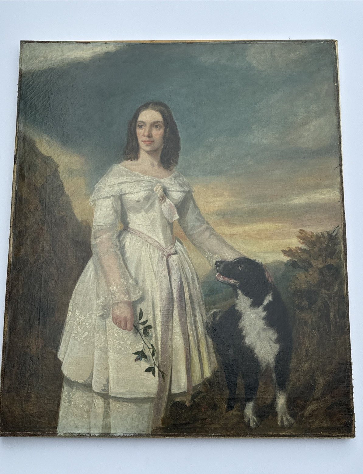 ANTIQUE ESTATE HEIRLOOM PAINTING PORTRAIT 19TH CENTURY WOMAN RESTORATION PROJECT